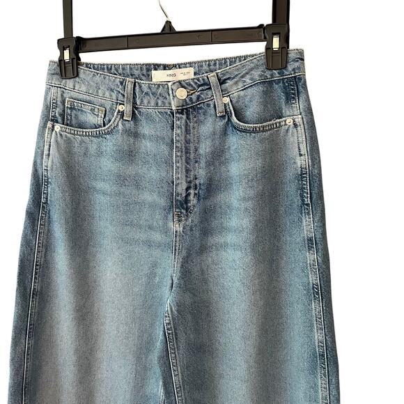 Mango Wide Leg Jeans Medium Wash High Rise size 6 - Picture 2 of 6